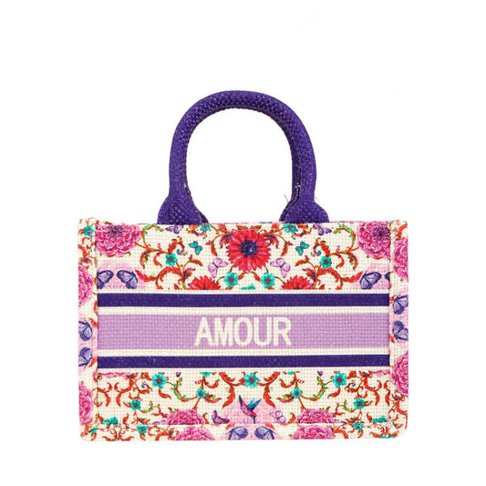 AMOUR FLOWER OBLIQUE BOOK SMALL TOTE BAG 2242