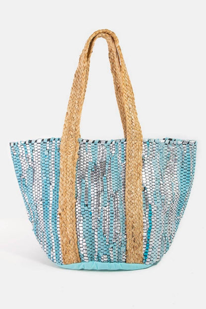 Vibrant Stripes Woven Tote Bag