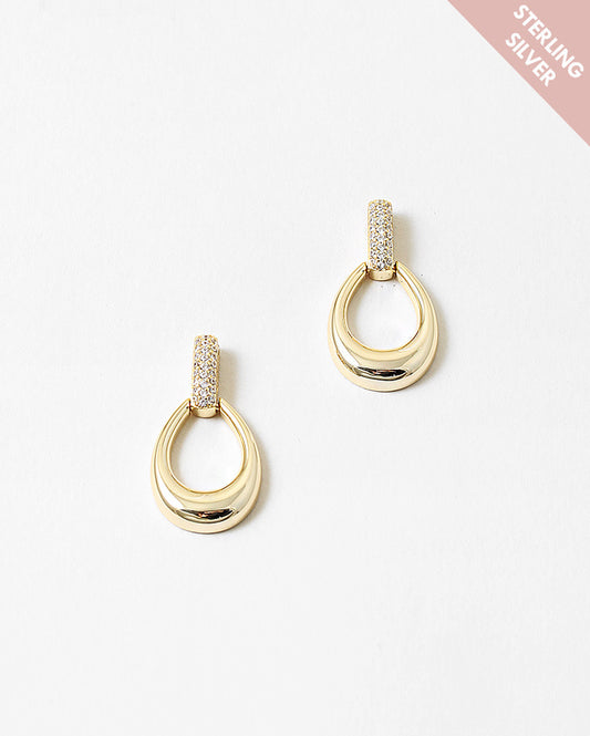 Gold Clear Stud Hoops