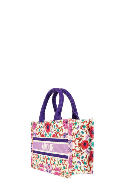 AMOUR FLOWER OBLIQUE BOOK SMALL TOTE BAG 2242
