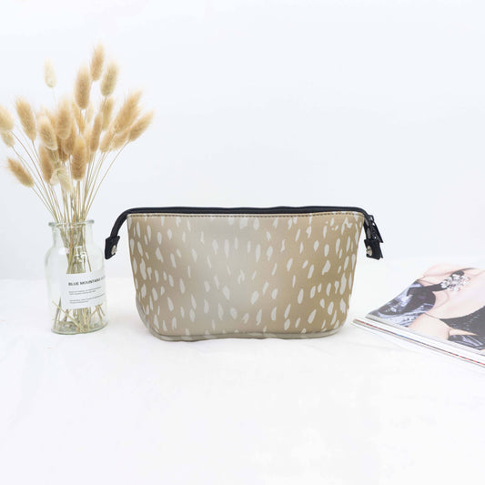 The Maria Neoprene Cosmetic Bag - Beige Fawn