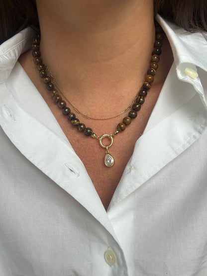 Beaded Bezel Necklace