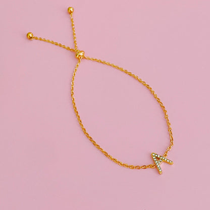 Dainty Sparkle Initial Bracelet