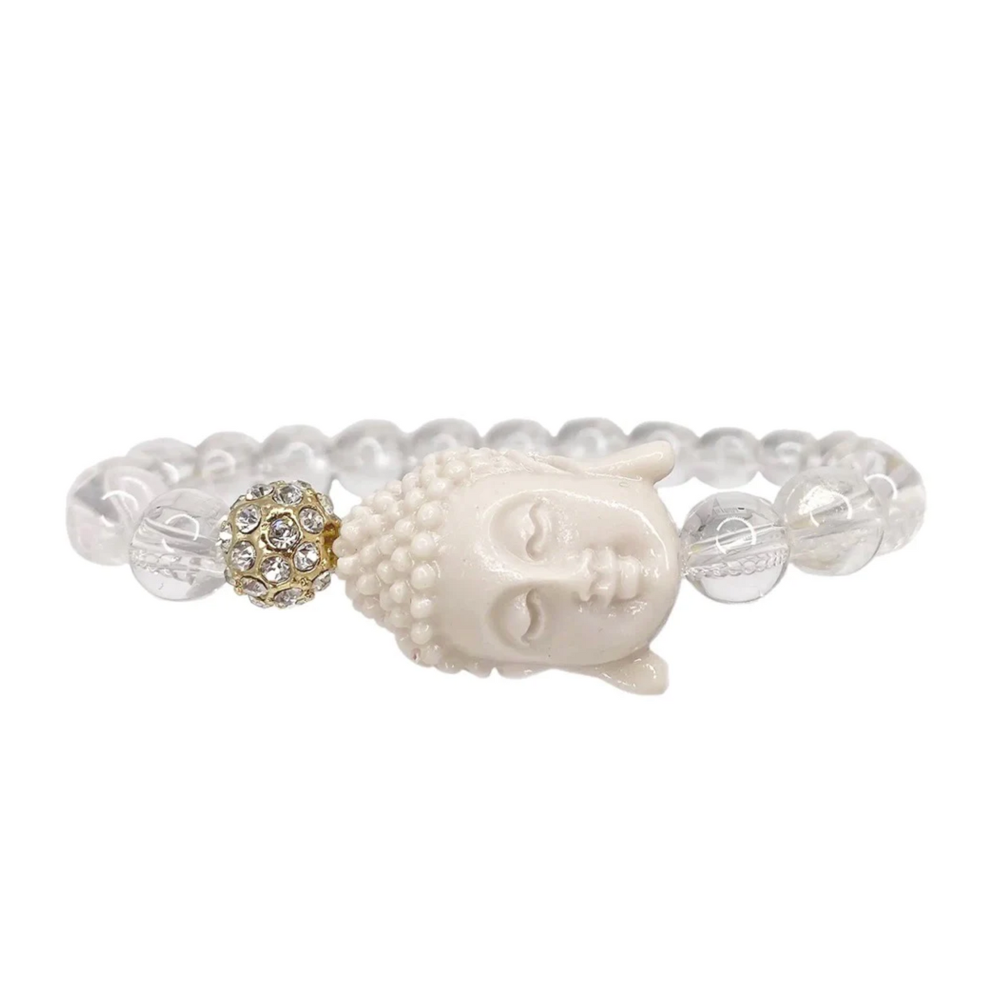 Alicia Clear Quartz Gemstone Buddha Bracelet