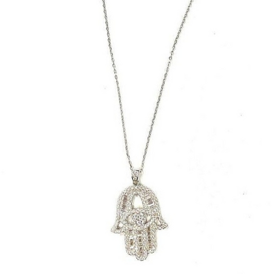 Large Rhinestone Hamsa with Evil Eye