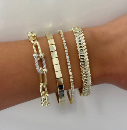Solid Square Tennis Bracelet