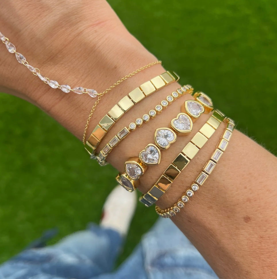 Solid Square Tennis Bracelet