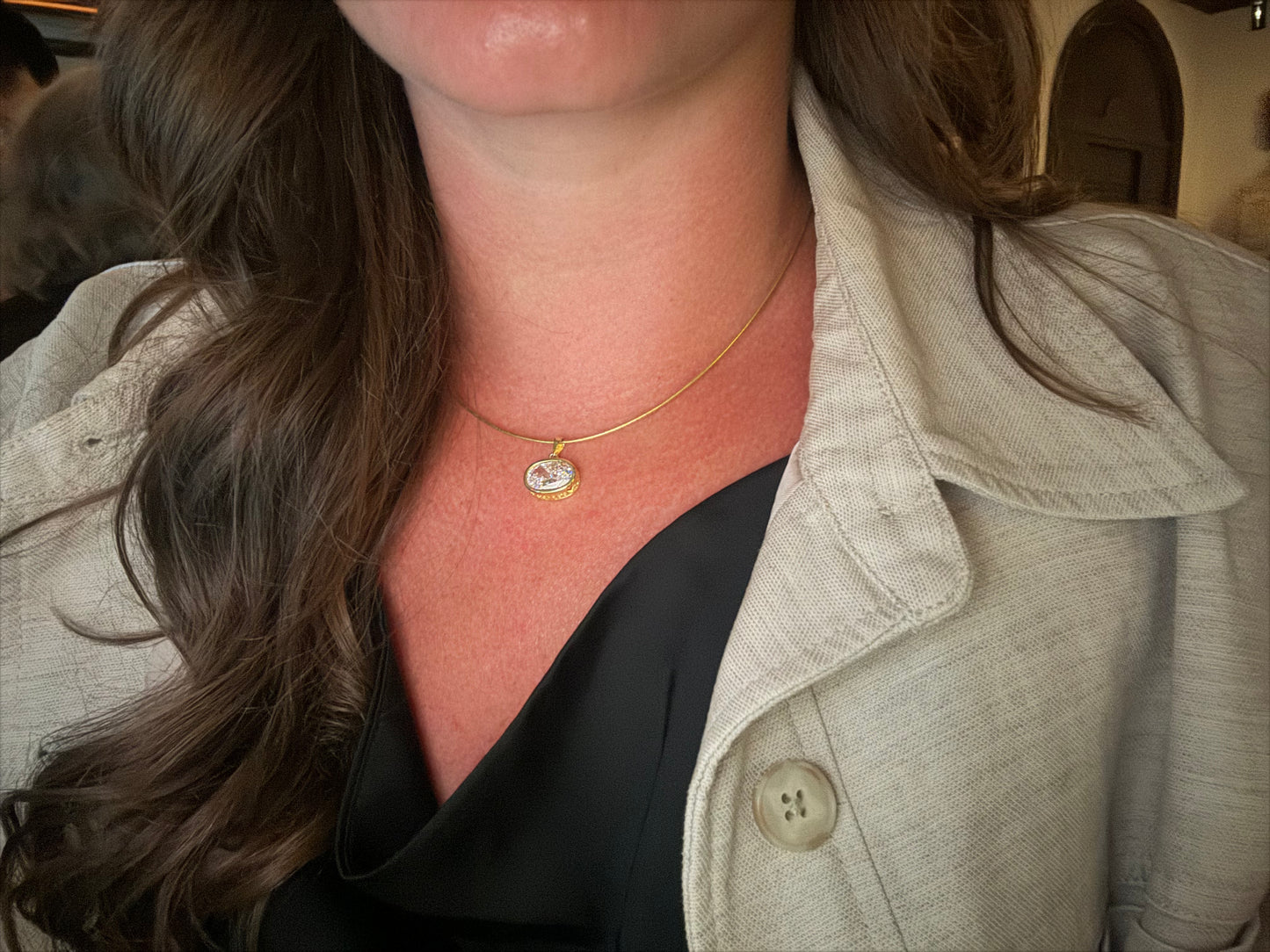 Crystal Bezel Necklace