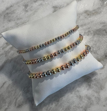 Tricolor Stretch Beaded Bracelet