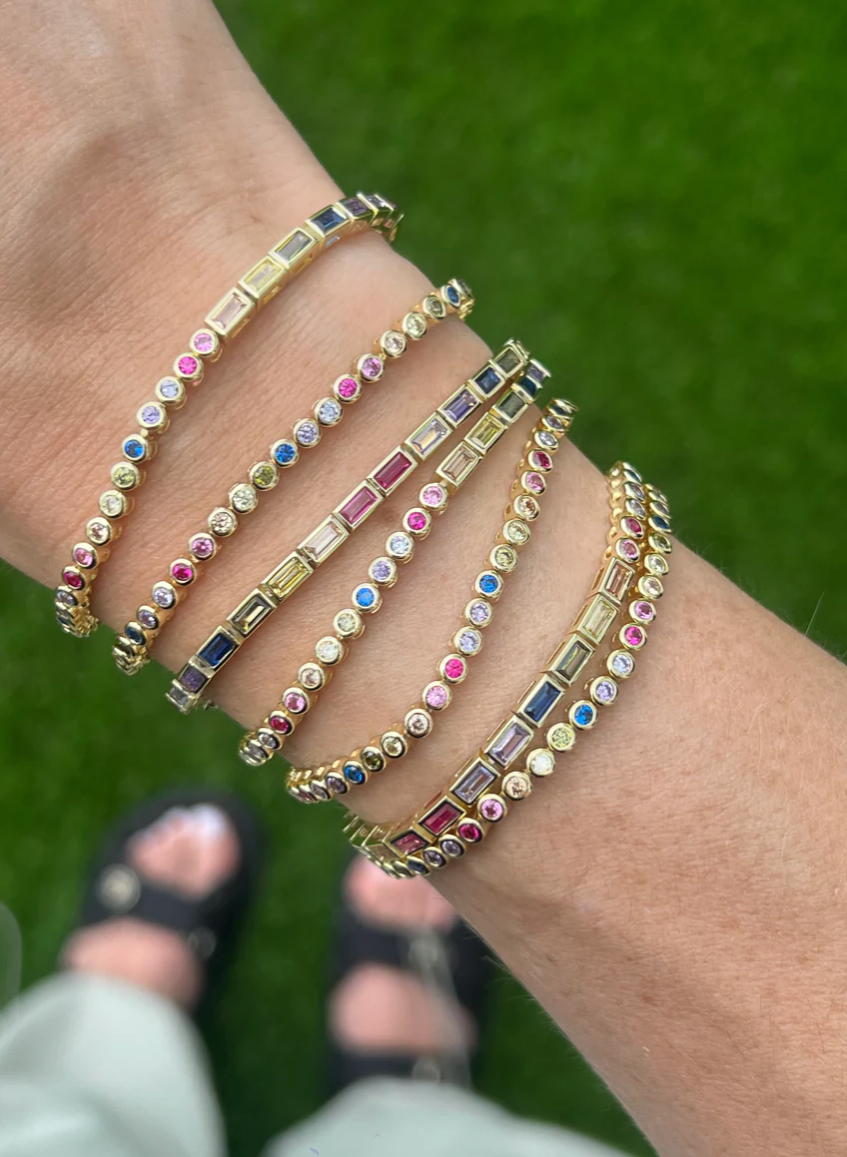 Bezel Tennis Thin Bracelet