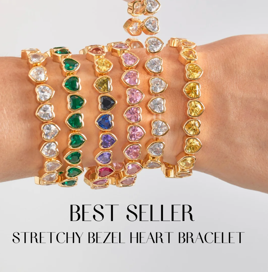 Bezel Heart Bracelet