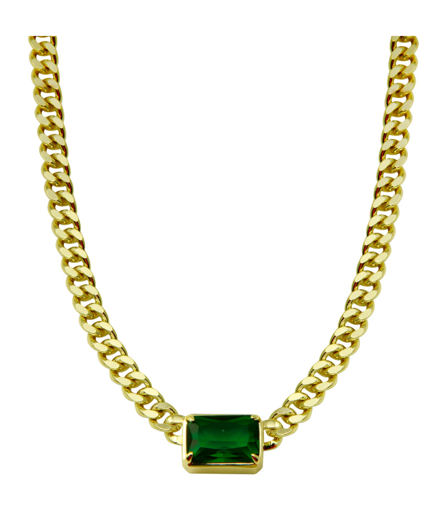 THE EMERALD CUBAN CHAIN NECKLACE