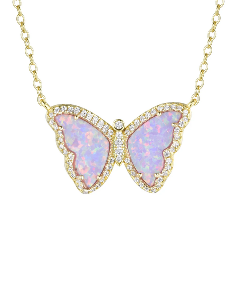 BUTTERFLY NECKLACE WITH CRYSTALS