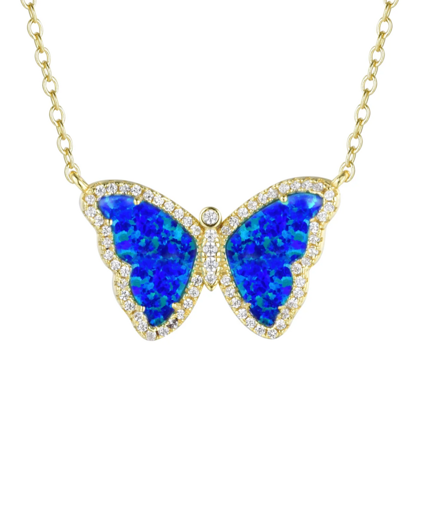 BUTTERFLY NECKLACE WITH CRYSTALS