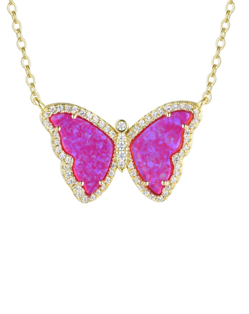 BUTTERFLY NECKLACE WITH CRYSTALS