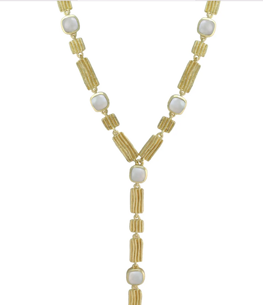 Cora Lariat Necklace Pearl