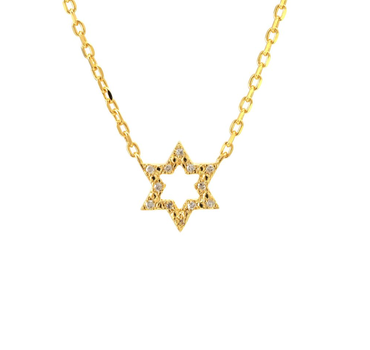 star of david diamond necklace (Gold)