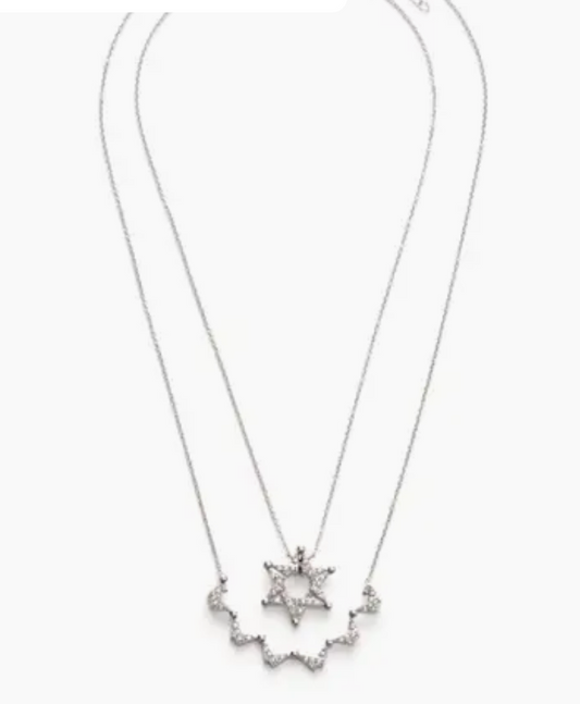 sterling silver star of David butterfly necklace