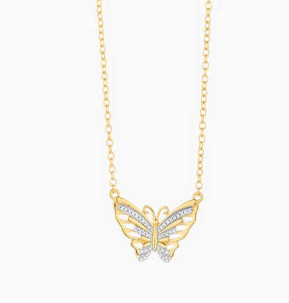 Beautiful Butterfly Diamond Necklace