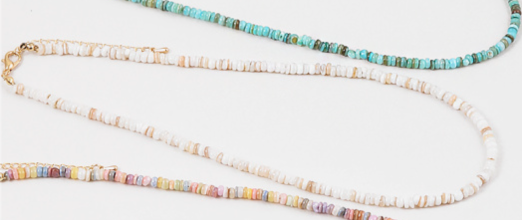 Bubble Initial Necklace on Beaded Chain