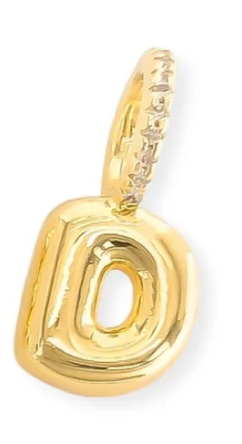 Bubble Initial Necklace on Beaded Chain