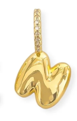 Bubble Initial Necklace on Beaded Chain