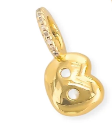 Bubble Initial Necklace on Beaded Chain