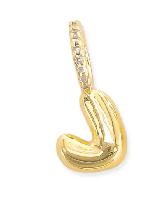 Bubble Initial Necklace on Beaded Chain