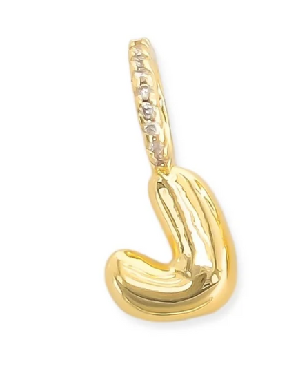 Bubble Initial Necklace on Beaded Chain