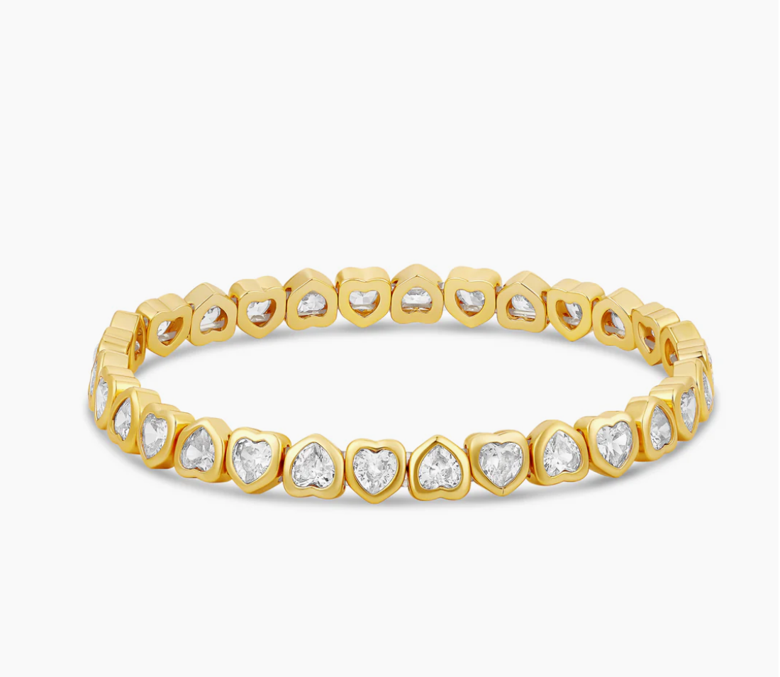 Mini Stretchy Bezel Heart Bracelet