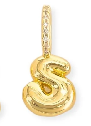 Bubble Initial Necklace on Beaded Chain