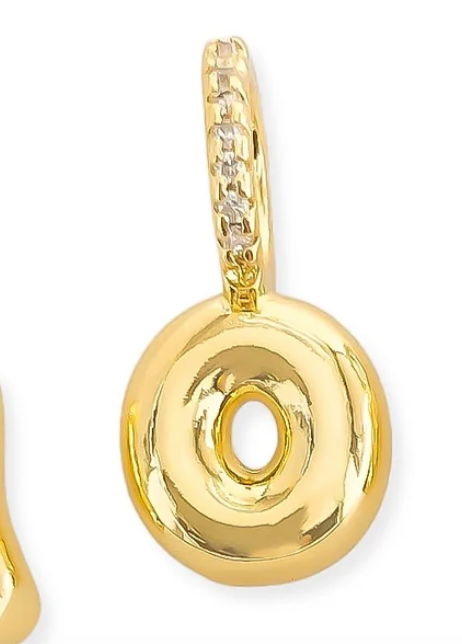 Bubble Initial Necklace on Beaded Chain