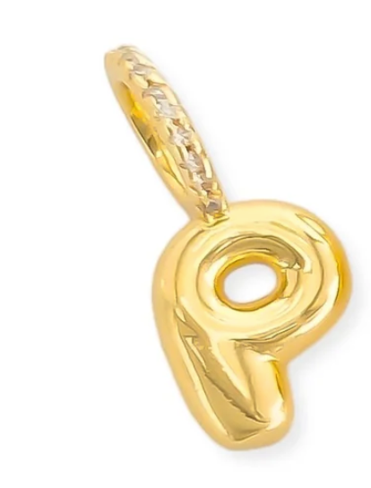 Bubble Initial Necklace on Beaded Chain