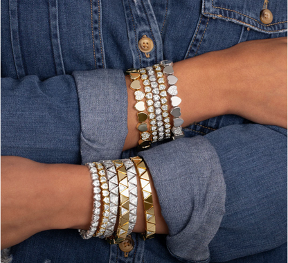 Mini Stretchy Bezel Heart Bracelet