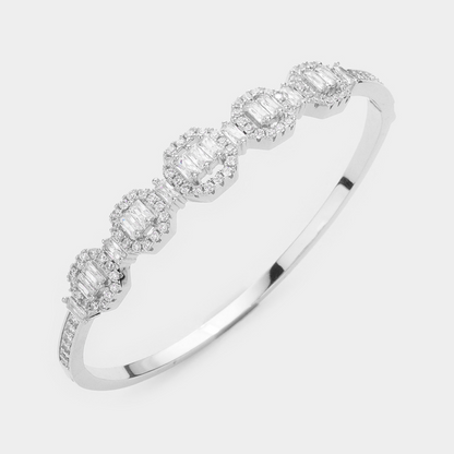 Rectangle Stone Pointed Bangle Evening Bracelet