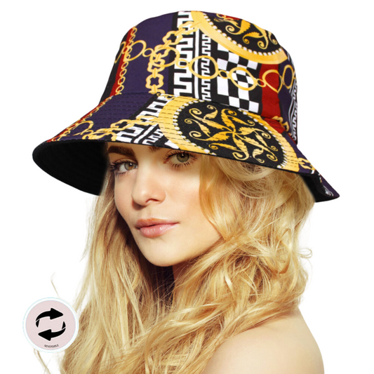 Reversible Chain Patterned Bucket Hat