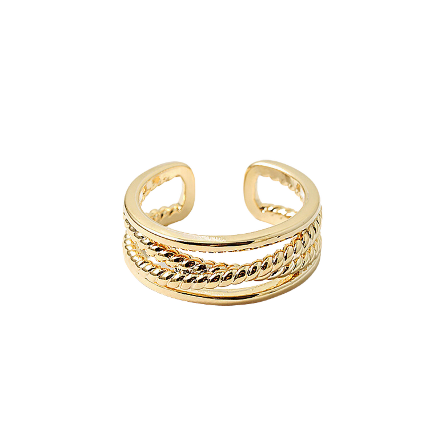 Gold Rope Adjustable Ring