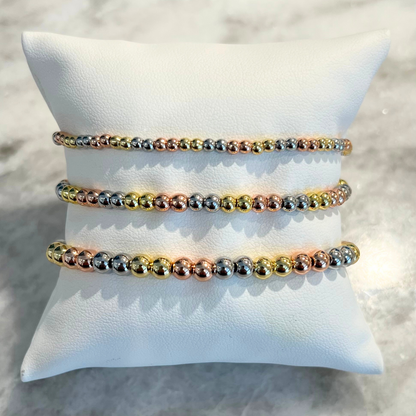 Tricolor Stretch Beaded Bracelet