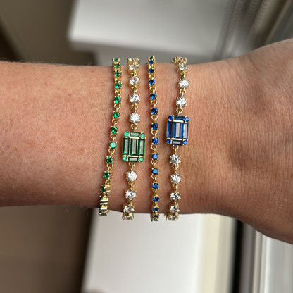 Single Strand Colored Stone Bracelet