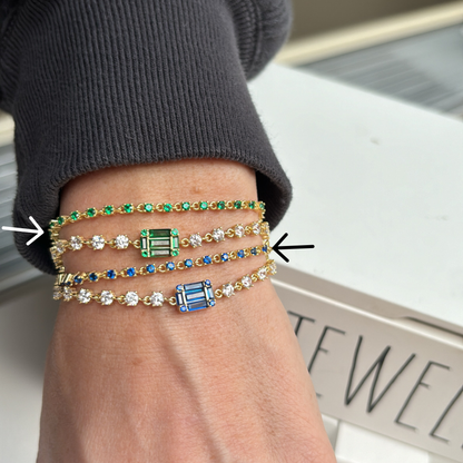 Single Strand Colored Stone Bracelet