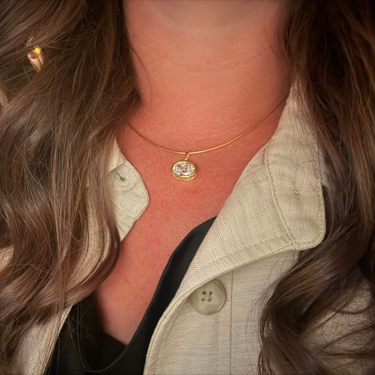 Crystal Bezel Necklace