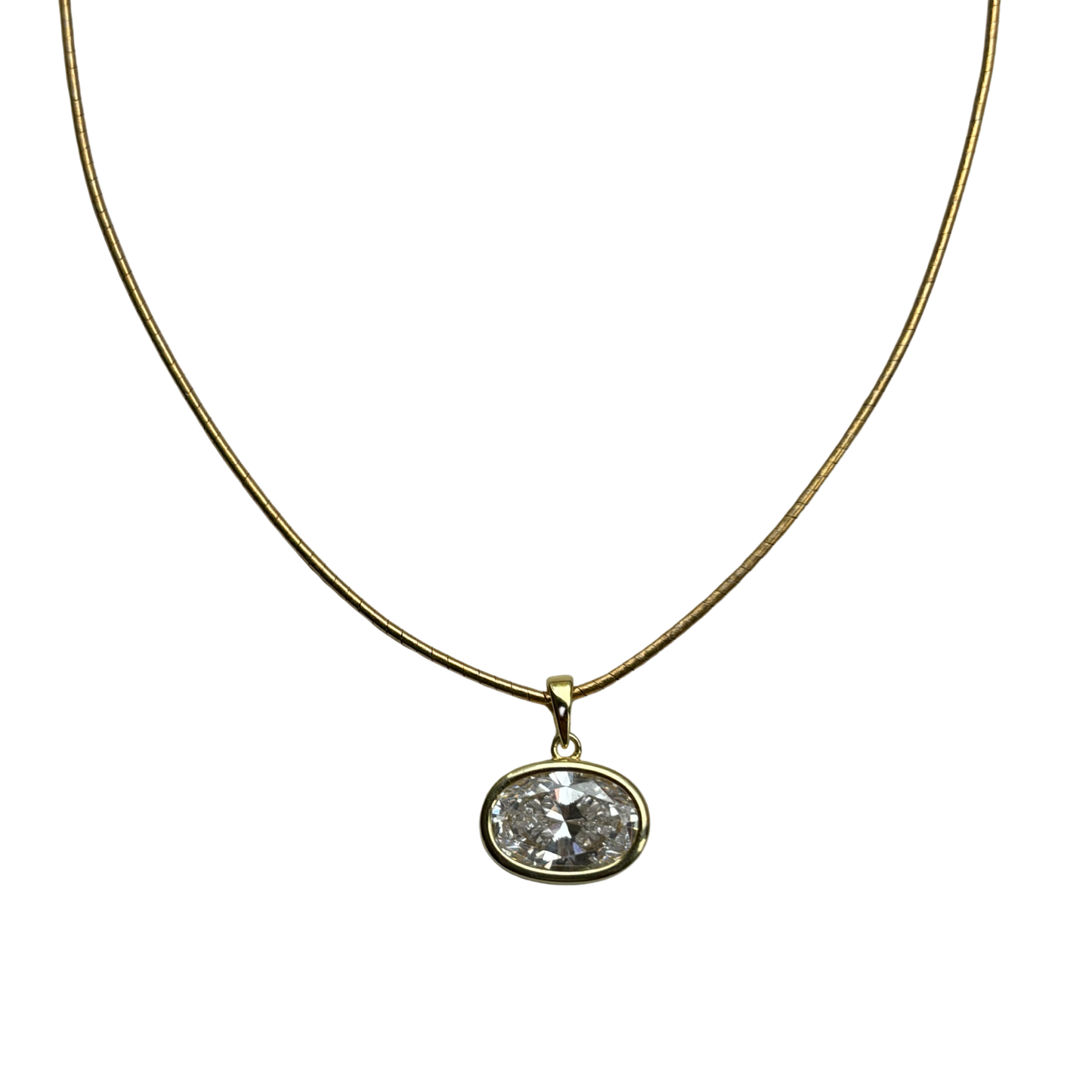 Crystal Bezel Necklace