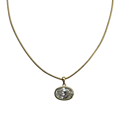 Crystal Bezel Necklace