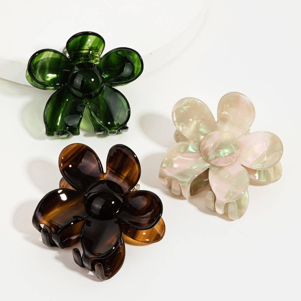 Three Piece Flower Hair Claw Set