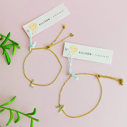 Dainty Sparkle Initial Bracelet