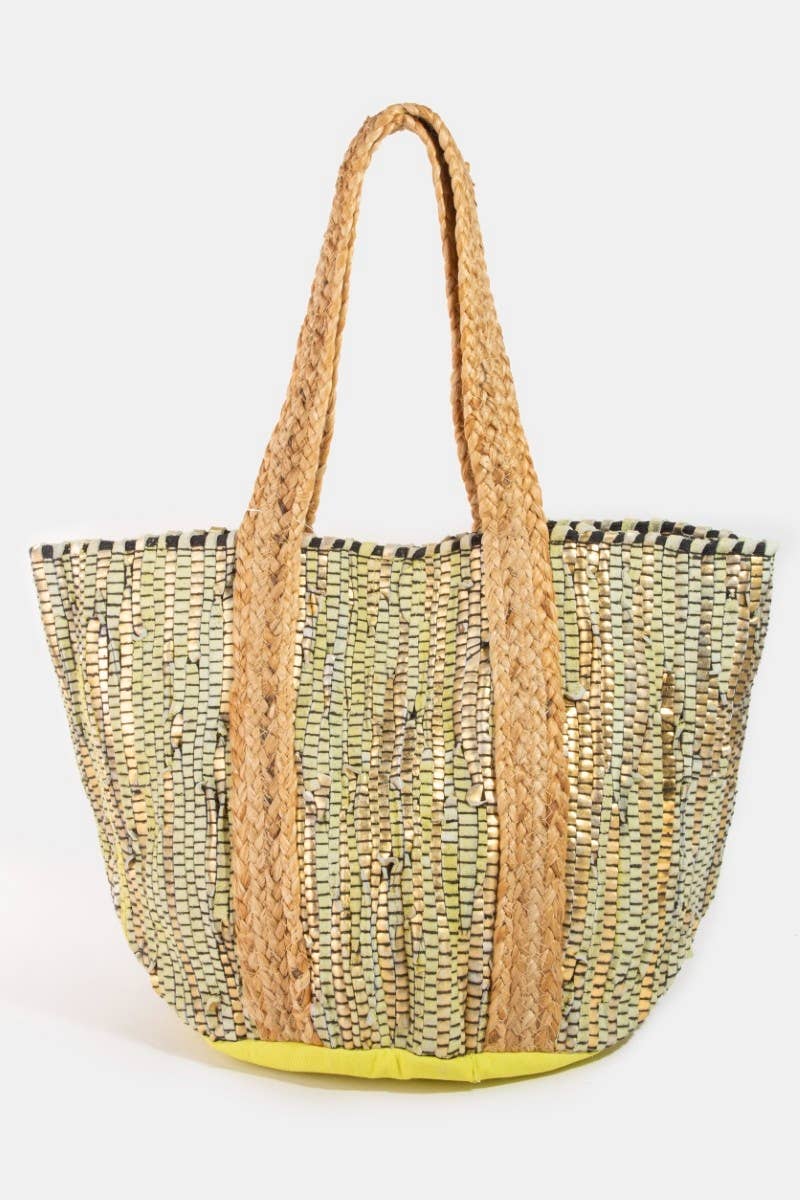 Vibrant Stripes Woven Tote Bag