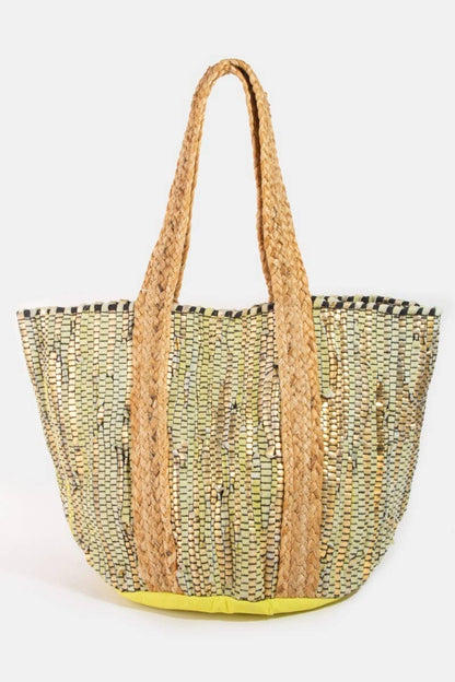 Vibrant Stripes Woven Tote Bag