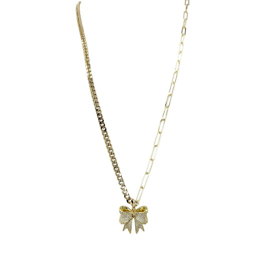 Alora Sparking Bow Necklace