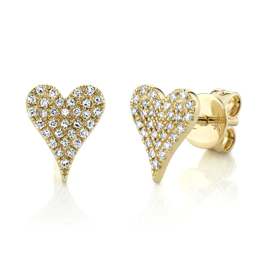 Pave heart studs