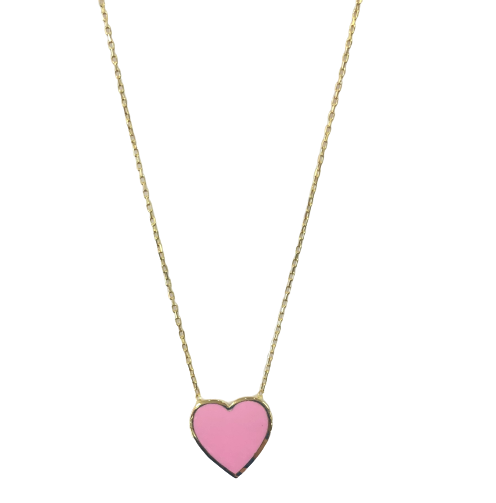 Large Enamel Heart Necklace